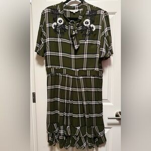 Ranna Gill Plaid Embroidered Dress